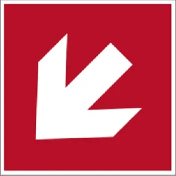 Bezpečnostní požární značení, diagonální indikátor směru – fólie, 100×100 mm
