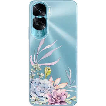 Pouzdro na mobilní telefon Silikonové pouzdro iSaprio - Honor 90 Lite 5G - Succulent 01 (Odolný silikonový kryt, obal, pouzdro iSaprio - Honor 90 Lite 5G - Succulent 01 - skvělá ochrana a pružnost, stylový UV potisk, lehkost, tiskne se v České republice)