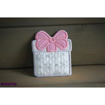 Úložný box Darovací box - vyšívaný - růžová mašle