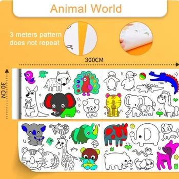 Samolepící dekorace Čína Samolepky vybarvovací - 3 metry Barva: samolepky - zvířátka
