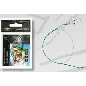 Mikado OCELOVÉ LANKO - S OBRATLÍKEM KULOVÝM (FS) 25cm/15kg - ZELENÝ - 2 ks