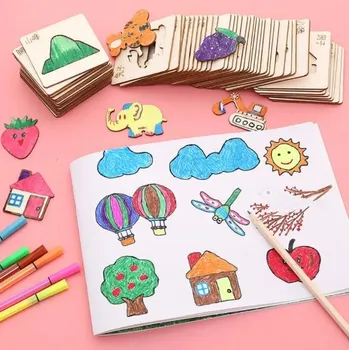 Dětské razítko Montessori šablony na obkreslování, 20 ks