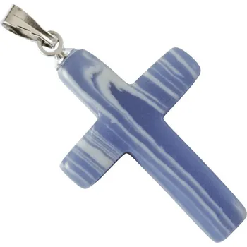 Milujeme Kameny Chalcedon modrý - křížek 357859