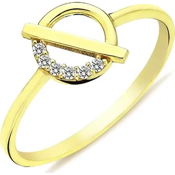Prsten Lillian Vassago Jemný zlatý prsten se zirkony, geometrické tvary LLV98-GR063Y Velikost prstenu: 56