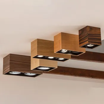 Trilum Stropní dřevěné svítidlo woodLED duoSPOT Mini Dřevodekor: Třešeň Evropská, Teplota chromatičnosti: 3000 Kelvinů 016-C200834-DA Stropní dřevěné svítidlo woodLED duoSPOT Mini