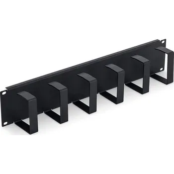 modulární přístroj a rozvaděč Vyvazovací panel Triton 19", 2U, 6x vyvazovací háček 70 x 85 mm, vhodné pro vyšší zatížení