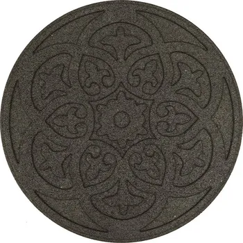 Rohožka Hnědý gumový zahradní nášlap FLOMA Scroll - délka 45 cm, šířka 45 cm, výška 1,9 cm