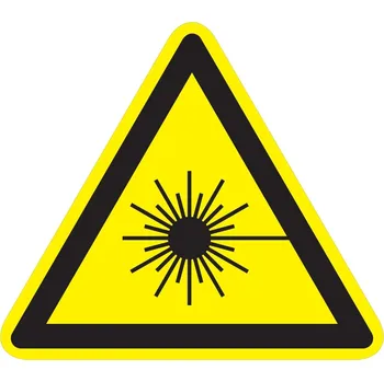 Varovné značení, varování před laserovým paprskem – fólie, 75×65 mm