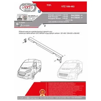 Tažné zařízení Výztuha nárazníku přídavná sada pro Peugeot Boxer Dodávka / Bus 01/2011->, SVC Group