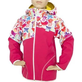 Dívčí bunda Fantom BUNDA SOFTSHELL S MEMBRÁNOU 30000/15000 BUN 0305 korálová s ptáčky 2023 Velikost: 92