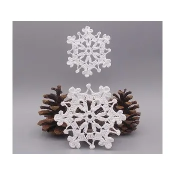 Vánoční ozdoba Háčkovaná vánoční ozdoba - vločka 8 cm č.3 (Vločka 8 cm)