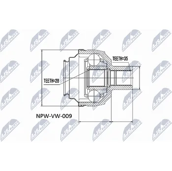 Sada kloubů, hnací hřídel NTY NPW-VW-009