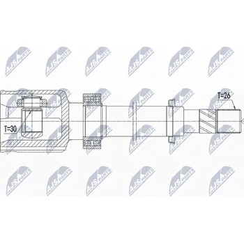 Hřídel nápravy Sada kloubů, hnací hřídel NTY NPW-RE-068