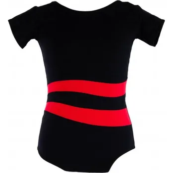 VFstyle Bavlněný gymnastický dres s krátkým rukávem černo-červený Velikost: M Velikost od 122