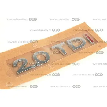 Znak automobilu Nápis zadní 2,0 TDi - červené i - 3C0853675F GQF - VW Passat 3C,Jetta