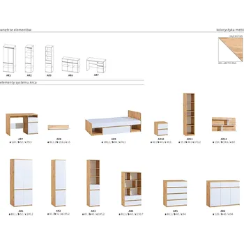 Dětský pokoj Dolmar Sestava Arca 2 Kombinace barev: Bílá + Dub Votan