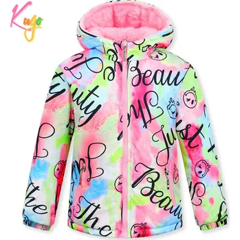 Dívčí bunda Dívčí zimní bunda - KUGO KB2341, batika / černé nápisy Barva: Mix barev, Velikost: 164