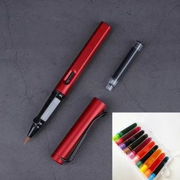 Elegantní pero na kaligrafii s měkkým štětcem - Matný červený inkoust 10