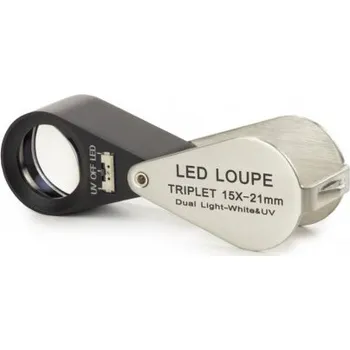 Lupa Skládací lupa 15x s LED osvětlením a UV osvětlením - EUROMEX Holland - PB.5018-LUV