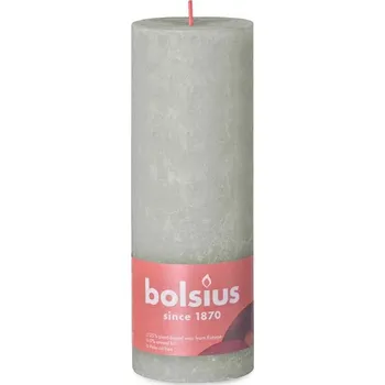 Bolsius Rustic Shine Válec 68x190mm Foggy Green, zelenošedá svíčka