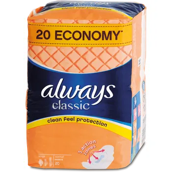 Always Classic Normal, 20 ks Menstruační vložka Always Classic Normal, 20 ks