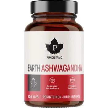 Přírodní produkt Puhdistamo Earth Ashwagandha BIO 120 cps.
