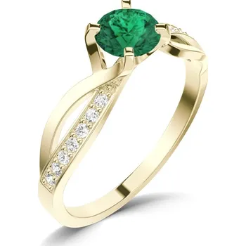 Prsten Dámský prsten přírodní diamant 0.50 ct G/SI smaragd a brilianty 140002-ZL-SMAR velikost 52