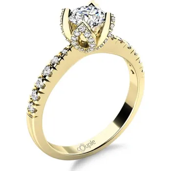 Prsten Couple, Třpytivý zásnubní prsten Romantico Ariadne, žluté zlato se zirkony, vel. 53, prům. 16.9 mm, 585-68-1-4268.0Z00.0.53.001