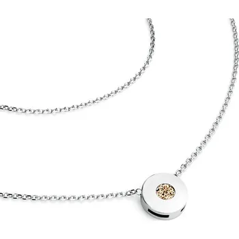 Náhrdelník Dámský náhrdelník žluté zlato 585/1000 přírodní diamant 0.055 ct s Champagne briliantem 10911-NH01-B-Champ délka 40 cm