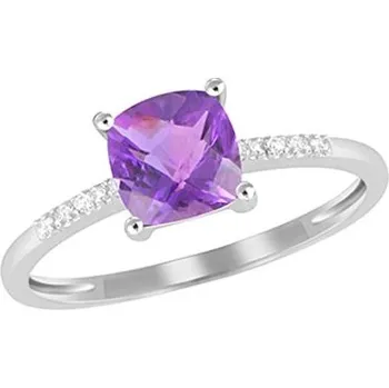 Prsten Dámský prsten přírodní diamant 1.05 ct ametyst GKW48525AME velikost 50