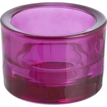 Svícen Svícen sklo tmavě růžový pro čajovou svíčku, 57x83 mm