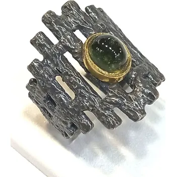 Prsten stříbrný prsten s vltavínem VPE41