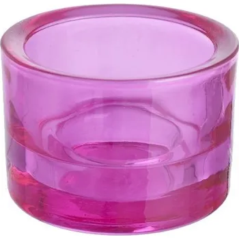 Svícen Svícen sklo růžový pro čajovou svíčku, 57x83 mm