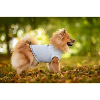 Obleček pro psa Vsepropejska Enji elastické tričko pro psa Barva: Šedá, Délka zad (cm): 21, Obvod hrudníku: 30 - 35 cm