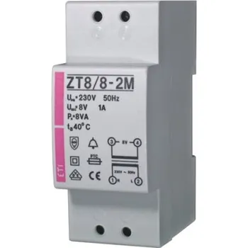 Transformátor Zvonkový transformátor ETI ZT8/8-2M 8VA 8VAC 002411010