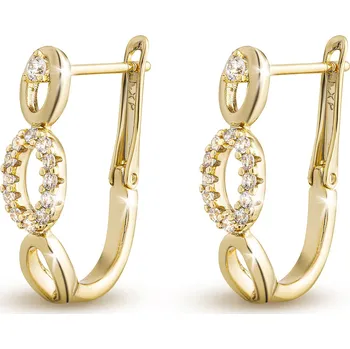 Náušnice biju Pozlacené oválky s vykládanými zirkony 2896