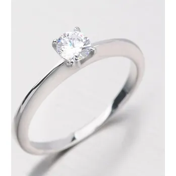 Prsten Dámský prsten bílé zlato 585/1000 zirkon DZ1232B velikost 58