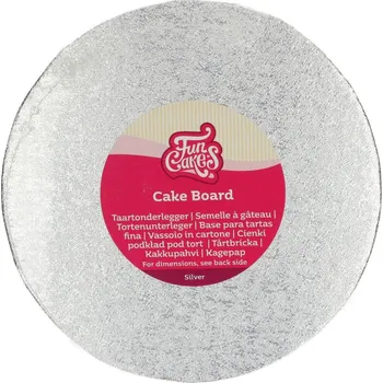 Dortová stříbrná podložka kruh 33cm x 1,2cm F80810