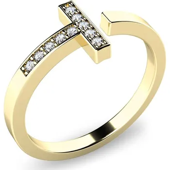 Prsten Dámský prsten přírodní diamant 0.060 ct G/SI brilianty žluté zlato 140014ZL-DIA velikost 46