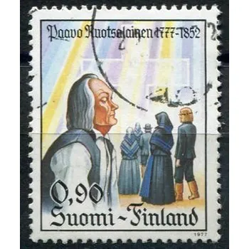 Poštovní známka Posti Finland (1977) MiNr. 812 - O - Finsko - 200. narozeniny Paavo Ruotsalainen Razítkovaná poštovní známka (1)