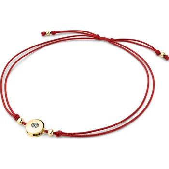 Módní doplněk Dámský náramek přírodní diamant 0.055 ct G/SI šňůrkový kabbalah s bílým 10911-NRS-CV-ZL-DIA délka 19 cm