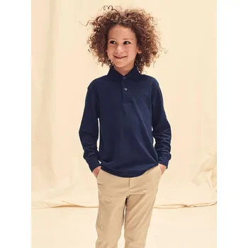 Navy blue long sleeve polo shirt Fruit of the Loom Fruit of the Loom modrá 2467352