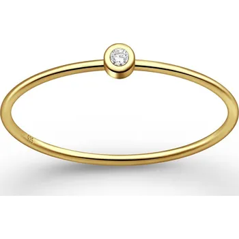 Prsten Prstýnkárna Stříbrný prsten pozlacený 18 karátovým zlatem a zirkonem AG 925 ≤ 0,6 g Velikost prstenu: 5 (49)