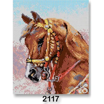 Vyšívací vzor Vyšívací předloha, obrázek na vyšívání 70240/2117, hlava koně, hnědá, 24x30cm