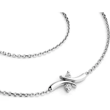 Náhrdelník Dámský náhrdelník přírodní diamant 0.030 ct G/SI brilianty bílé zlato 10851-NH01-B délka 40 cm