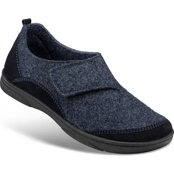 Dámská zdravotní obuv Dámská a pánská uzavřená domácí obuv ze střižní vlny, s páskem na suchý zip, přirozené klima, dámská obuv, pánská obuv, modrá: 39