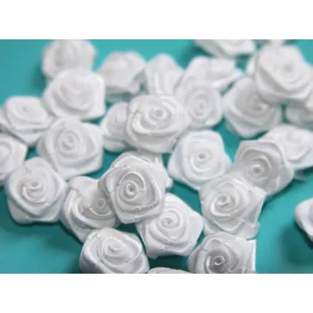 Party dekorace Saténové růžičky bílé