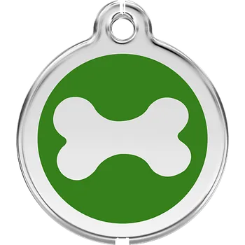 psí známka Red Dingo známka – Bone Green – Kost zelená velikost známky L - 37 mm