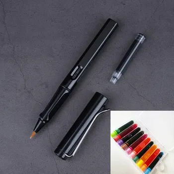 Elegantní pero na kaligrafii s měkkým štětcem - Jasně černý inkoust 10