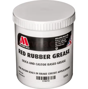 Plastické mazivo Millers red rubber grease 500 g, vazelína na rostliné bázi pro kontakt s gumou